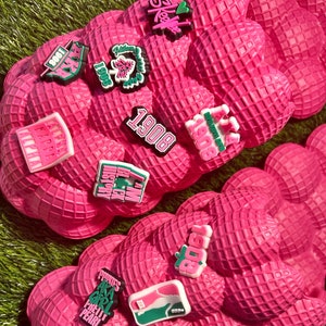 AKA Alpha Kappa Alpha shoe charms | crocs | bubble slides