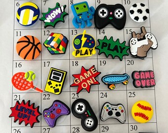 Sports and video games shoe charms