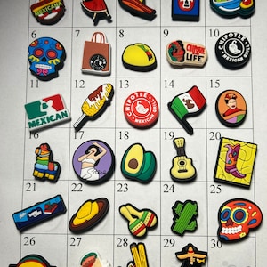 Mexican| Calaveras | Mexico shoe charms | Tacos | Burrito | Sombrero | Selena