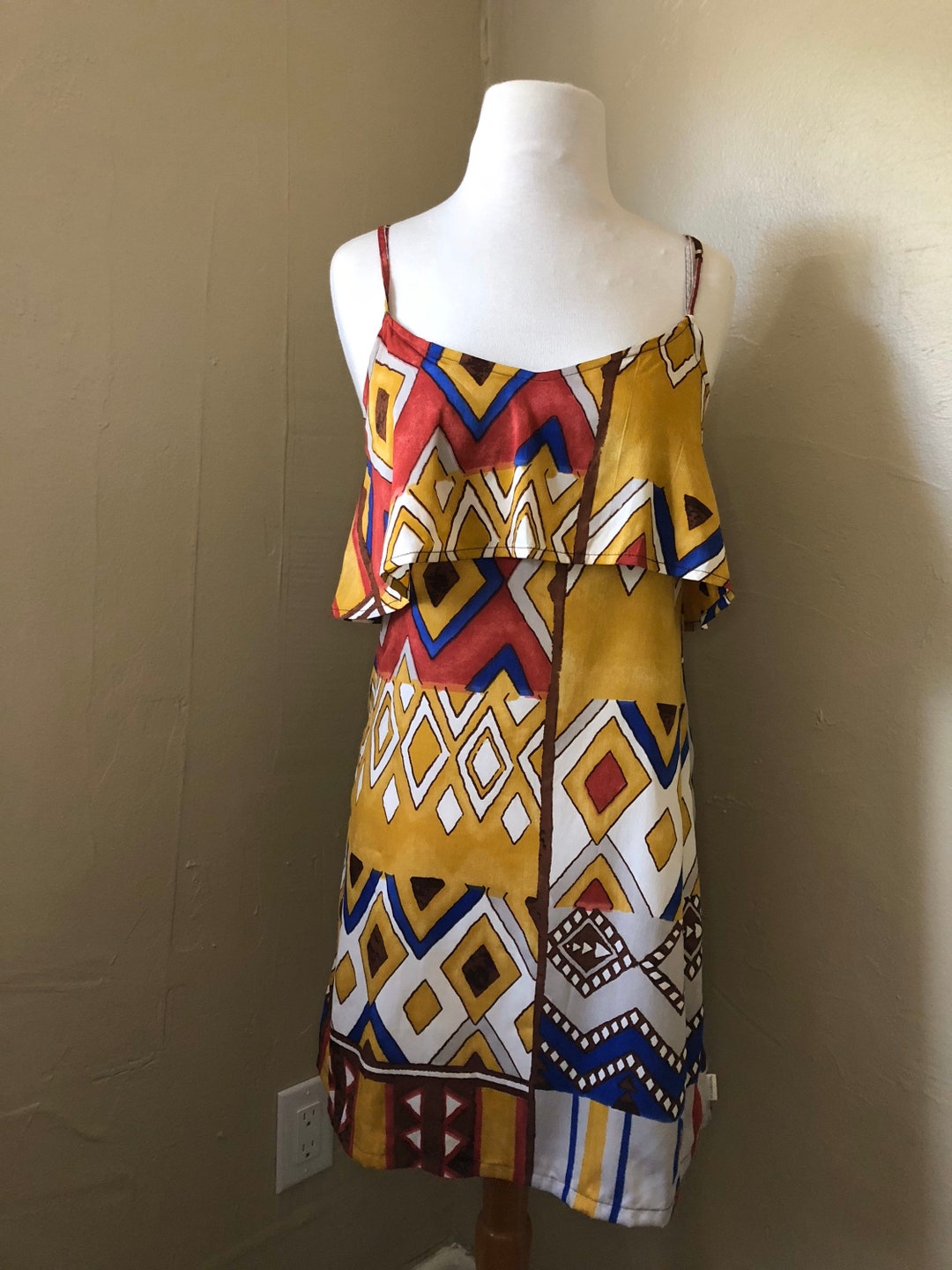 Multi Pattern Mini Dress Mixed Pattern Mini Dress - Etsy