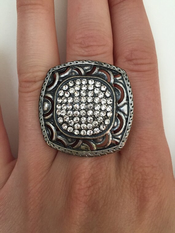 Victorian Style Rhinestone Ring - image 2