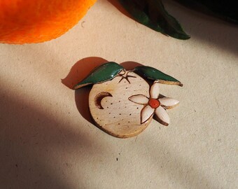 Pin's en bois ORANGE agrume