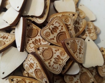 100 wooden jewelry charms, custom logo charms, event tags, brand medallions