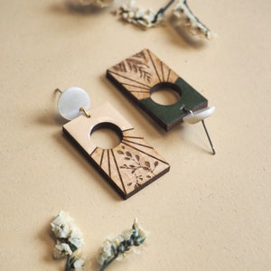 earrings wood plant