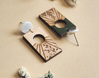 earrings wood plant