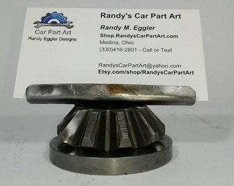 Business Card Holder made from used car parts for the car guy at the office
