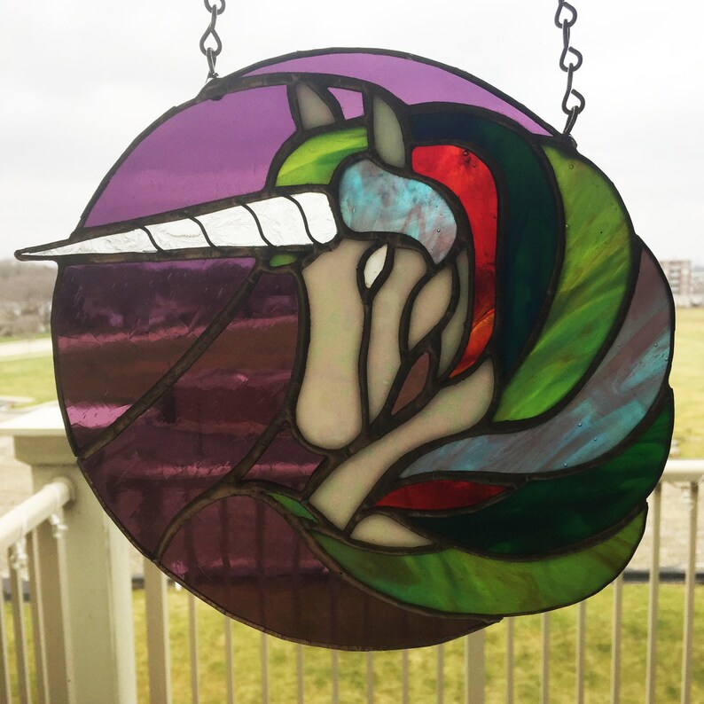 Majestic Stained Glass Unicorn Window Suncatcher Etsy