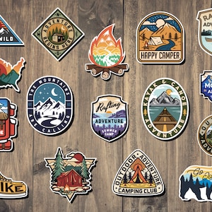 2&quot; Outdoors Sticker Set, Nature Stickers, Hiking Sticker, Travel Sticker, Camping Sticker, Stickers for Nature Lovers, Outdoor Sticker