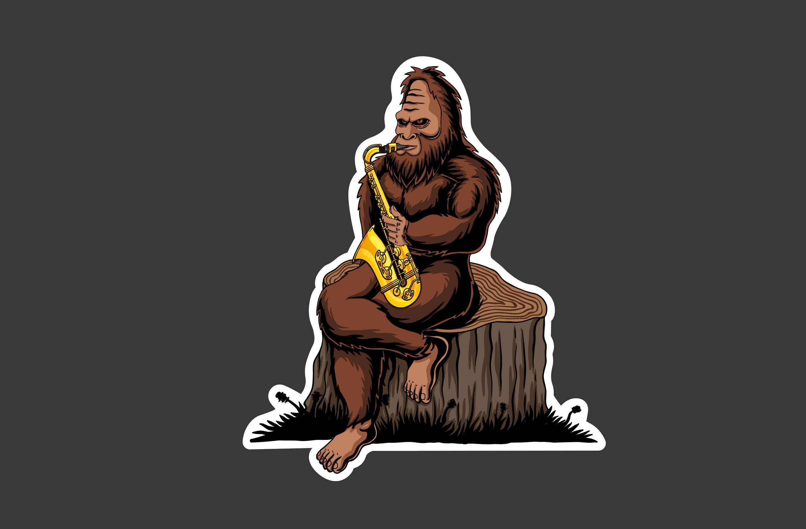 Saxsquatch Sasquatch Bigfoot Saxophone Etsy Norway