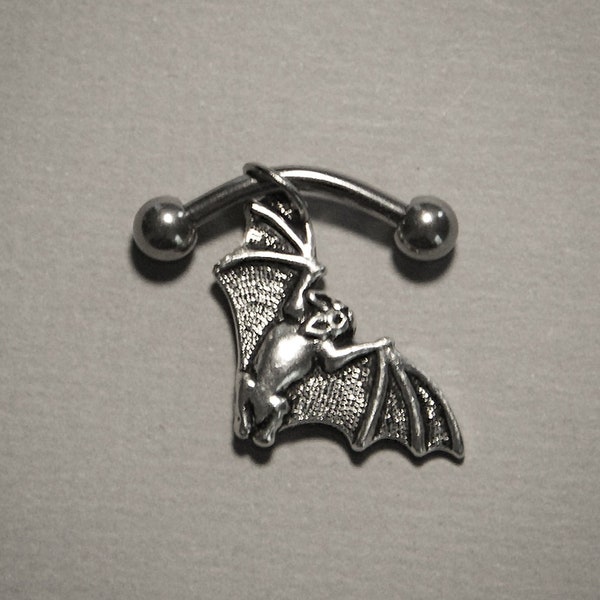 Bat Eyebrow Ring, Bat Body Jewelry, piercing, Body Jewelry, Belly Ring, Halloween Jewelry, Goth Jewelry, 14 gauge