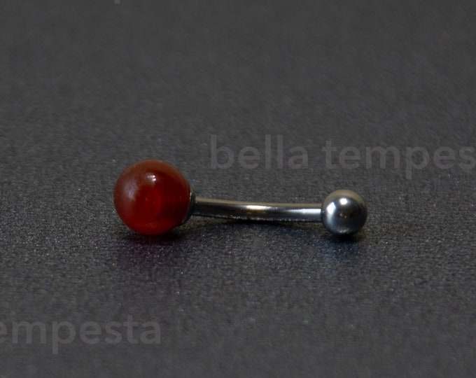Dainty CARNELIAN Belly Ring Belly Button Ring VCH August Etsy