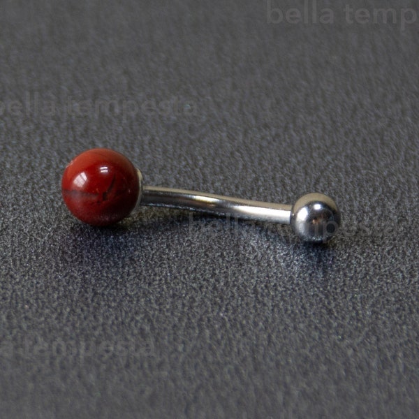 Dainty RED JASPER Belly Ring  Birthday Gift - Gemstone Belly Button Ring - VCH - Navel Ring Gifts Gift