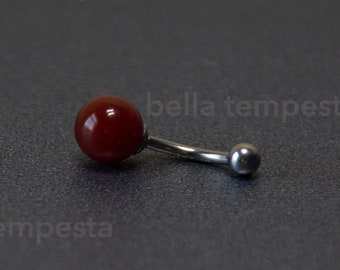 CARNELIAN Belly Ring - Belly Button Ring - Unique Gift - August Birthstone - Navel Ring Sacral Chakra - Unique Gifts Gift