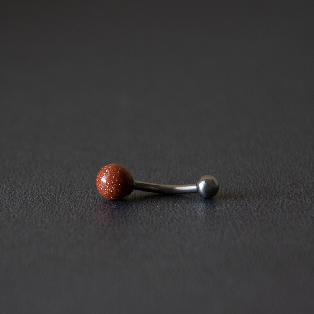 Dainty GOLDSTONE Belly Ring Belly Button Ring Unique Sparkly Body