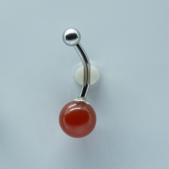 CARNELIAN Belly Ring Belly Button Ring Unique Gift August Birthstone Navel Ring Sacral Chakra Unique Gifts Gift