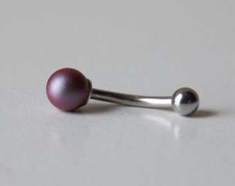RARE Dainty Red Swarovski® Crystal Pearl Belly Ring  - Dainty Belly Button Ring - Unique Gift - VCH Piercing - Swarovski® Pearl Christmas