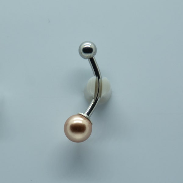 RARE Rose Gold Swarovski® Crystal Pearl Belly Ring  - Dainty Belly Button Ring - VCH Piercing - Unique Gift - Swarovski® Pearl