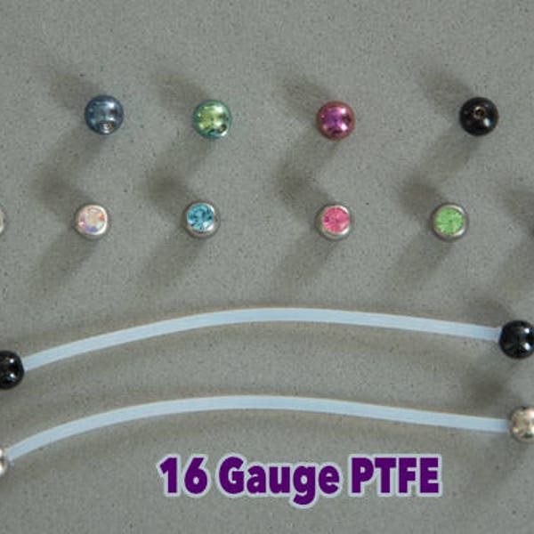 Premium PTFE Flexible Barbell for Pregnancy or Retainer, 16-gauge industrial barbell, Hypoallergenic, unique body piercing, maternity