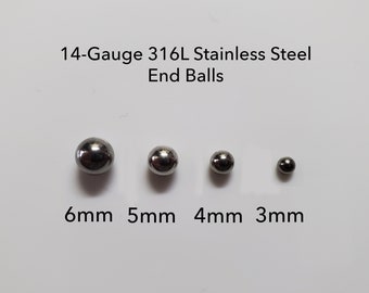 Replacement Part 5-pack for Bella's Belly Rings and Industrial Bars - 14 Gauge Stainless Steel