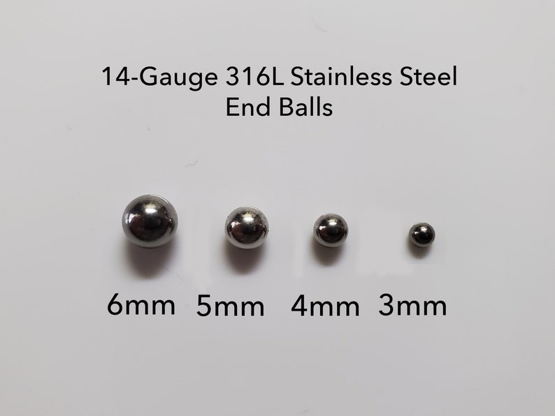 Replacement Part 5-pack for Bella's Belly Rings and Industrial Bars 14 Gauge Stainless Steel image 1