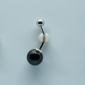 Black ONYX Belly Ring  - 14g Navel Ring - 14 gauge Belly Button Ring Piercing Gifts
