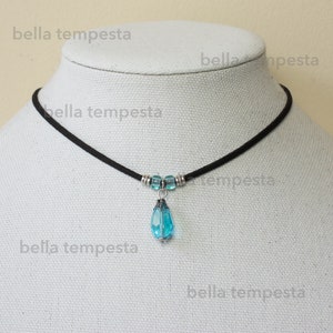 ADJUSTABLE Ice Blue Victorian Teardrop Bauble Necklace, Goth Jewelry, Vegan Jewelry Gift for Her, Fairy Core, Pastel Goth