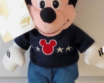 NEW The Disney Store USA Mickey Mouse  8” Plush