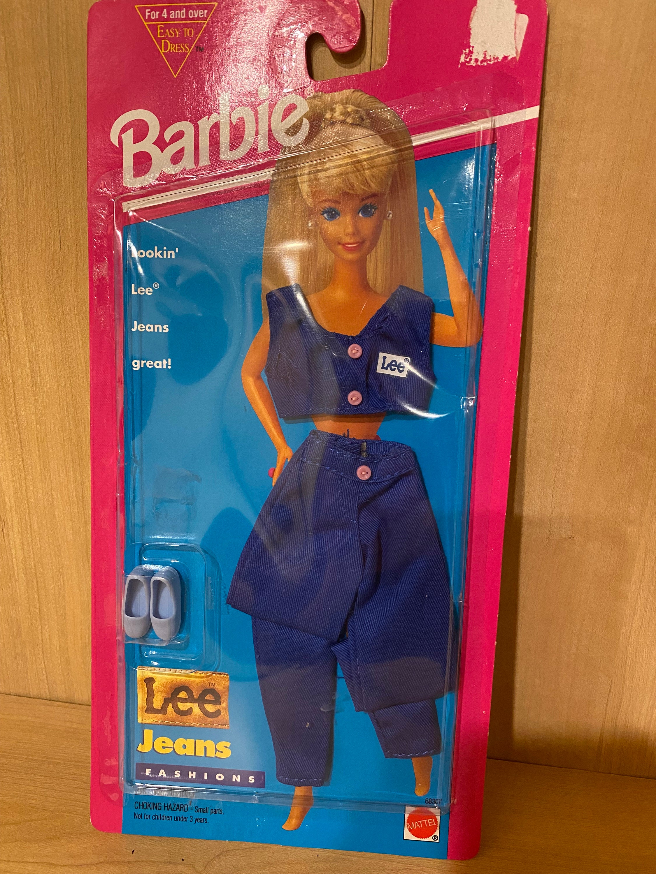 LOT OF 2 New Vintage Barbie LEE Jeans Red Denim Dress and Jeans 