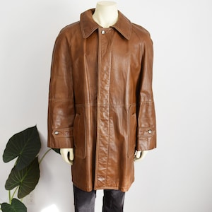 60s/70s Lakeland Brown Leather Coat - M/L