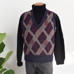 1970s Shaggy Plaid Sweater Vest