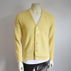 60s Yellow Alpaca Wool Cardigan