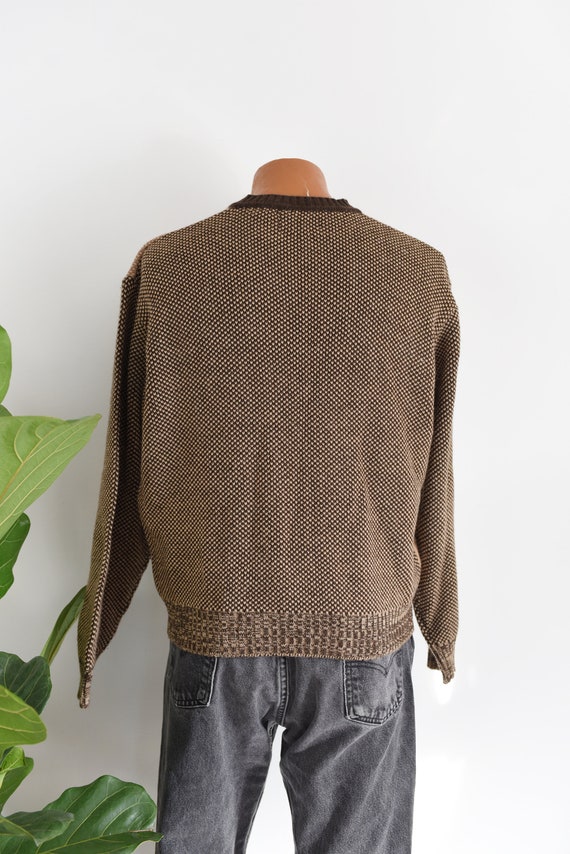 70s Brown V-neck Sweater - image 6