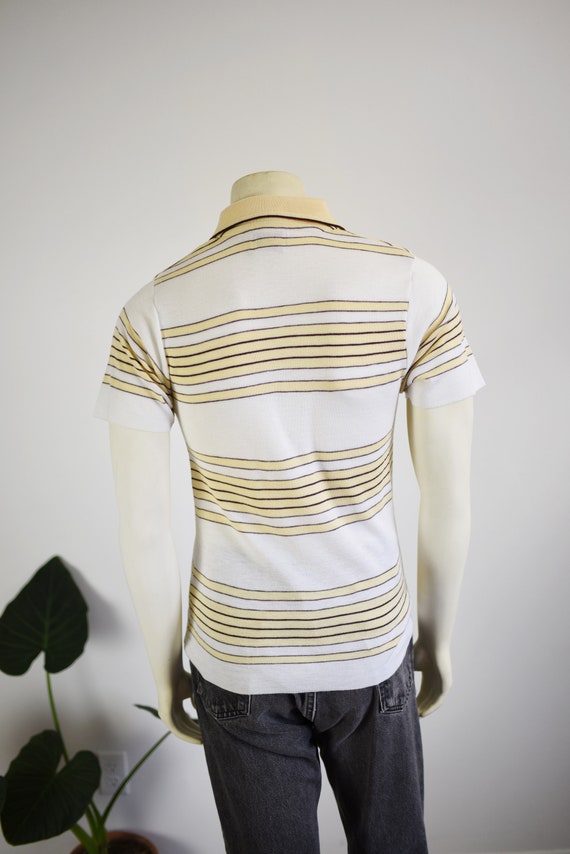 1970s Kings Road Knit Striped Shirt - S/M - image 6