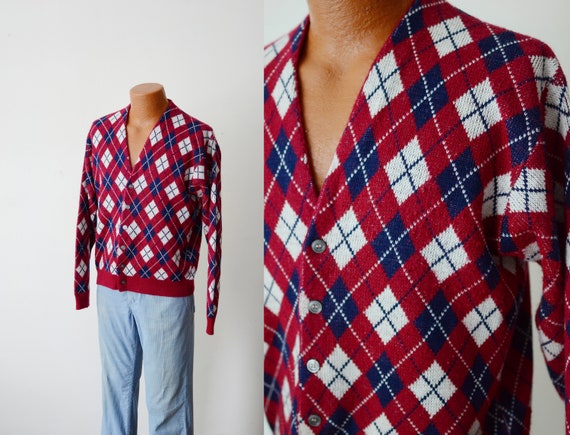 1970s Argyle Cardigan