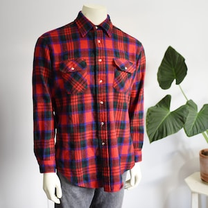90s Wool Flannel Plaid Shirt