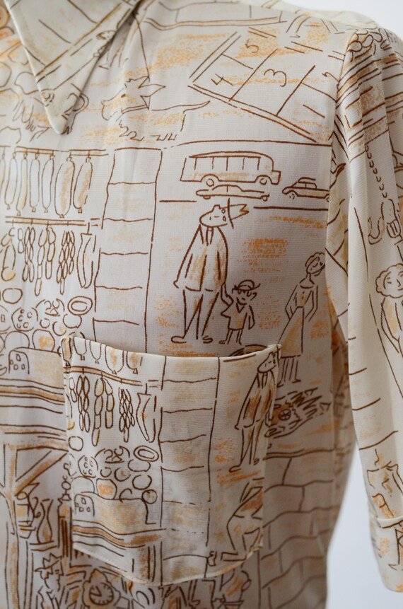 Novelty Nylon City Scene Shirt - image 3