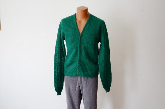 Green Mohair 1960s Cardigan