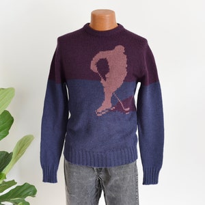 1980s Hockey Intarsia Wool Sweater