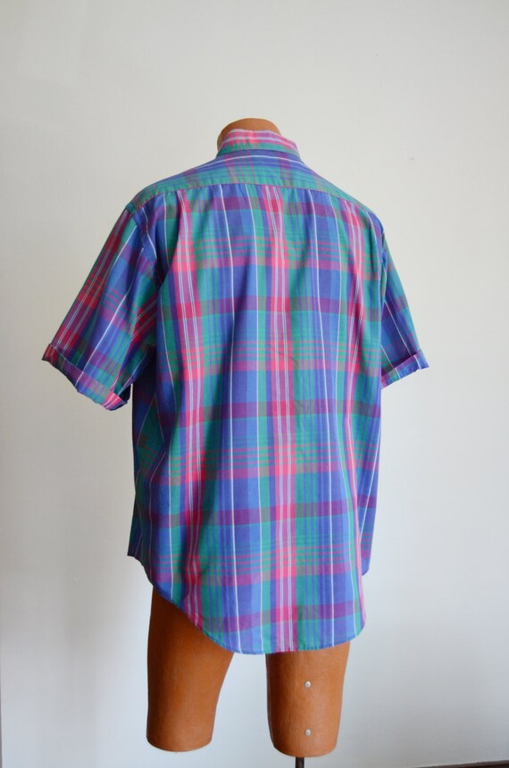 80s/90s Levis ColorGraphs Plaid Shirt - 50" Chest - image 4