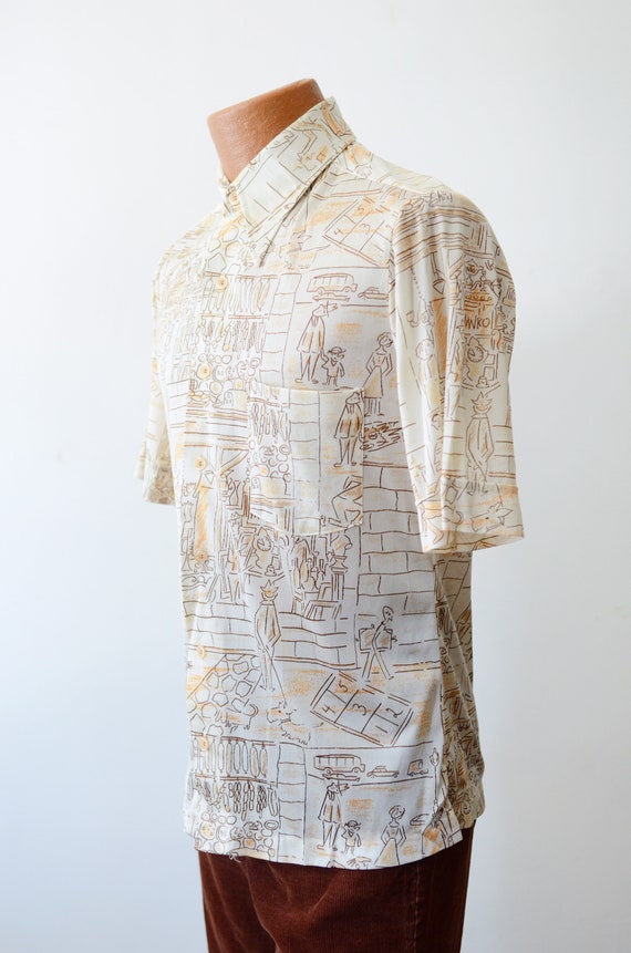 Novelty Nylon City Scene Shirt - image 6