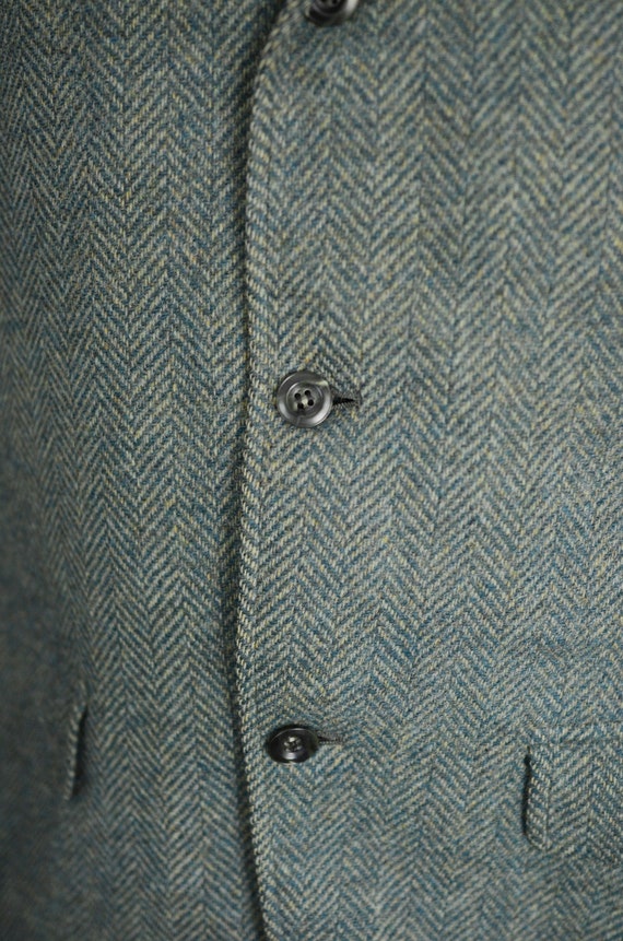 Green Herringbone Wool Blazer - image 6