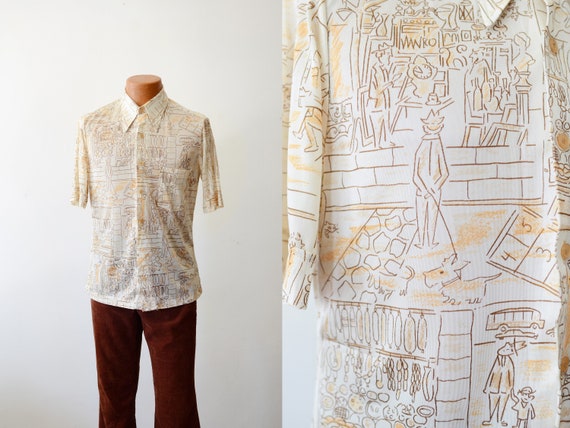Novelty Nylon City Scene Shirt