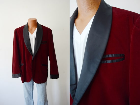 1970s Velvet Smoking Jacket/Blazer - L