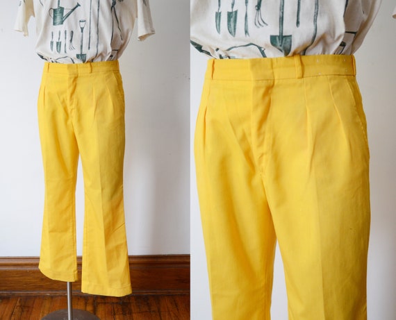 1970s Bright Yellow Slacks