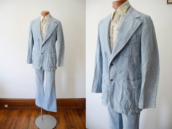 1970s Denim Suit - S