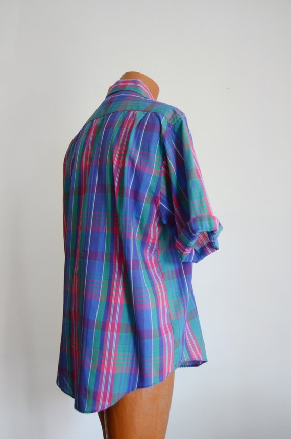 80s/90s Levis ColorGraphs Plaid Shirt - 50" Chest - image 2