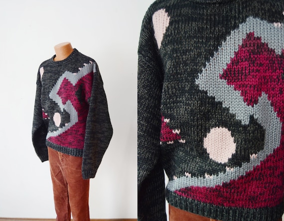 1980s Geometric Sweater - image 1