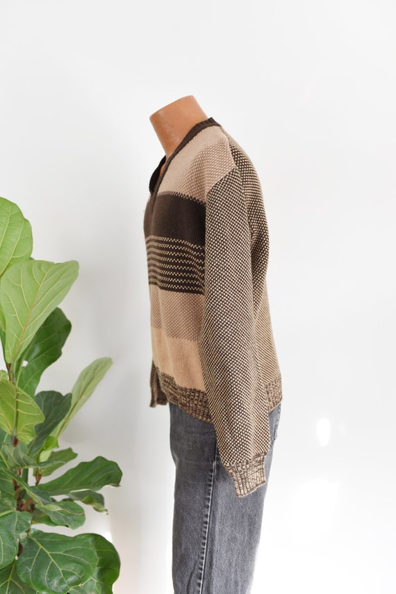 70s Brown V-neck Sweater - image 5