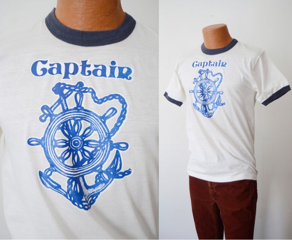 70s/80s Captain T-shirt - M - image 1