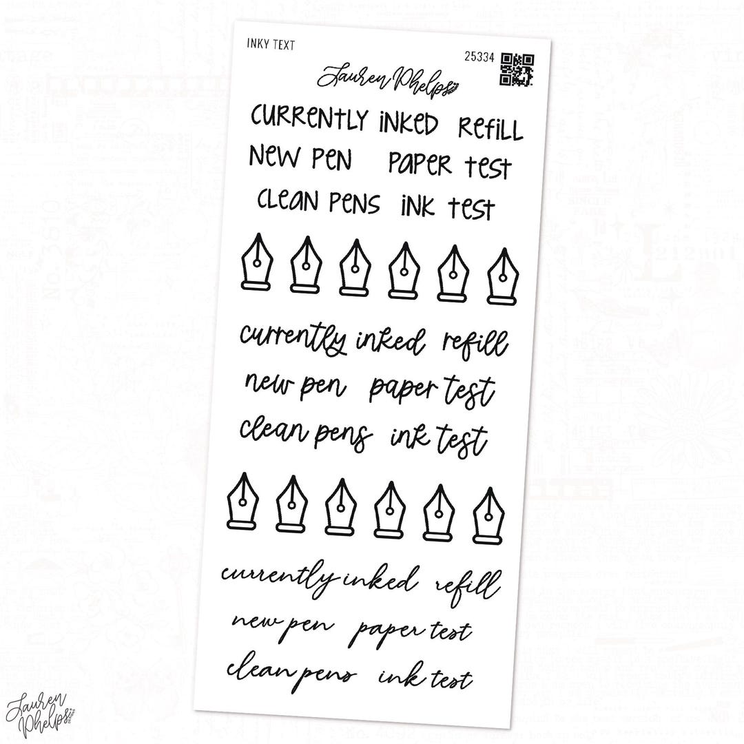 Inky Text Inky Text | Deco Sheet - Etsy